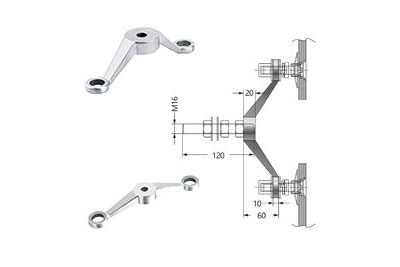 Double Arm Heavy Duty Post Mount Fitting