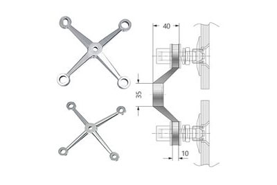 Four Arm Heavy Duty Post Mount Fitting