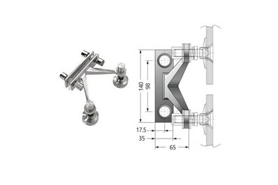 Double Arm V Heavy Duty Wall-Fin Mount Fitting