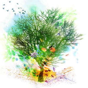 Tree showing elements of life.