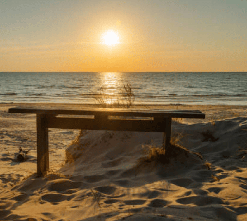 Beach or ocean sunset landscape