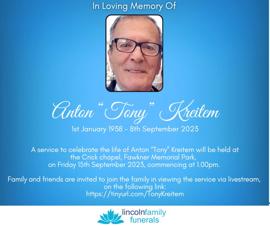 Light blue memorial template with portrait area