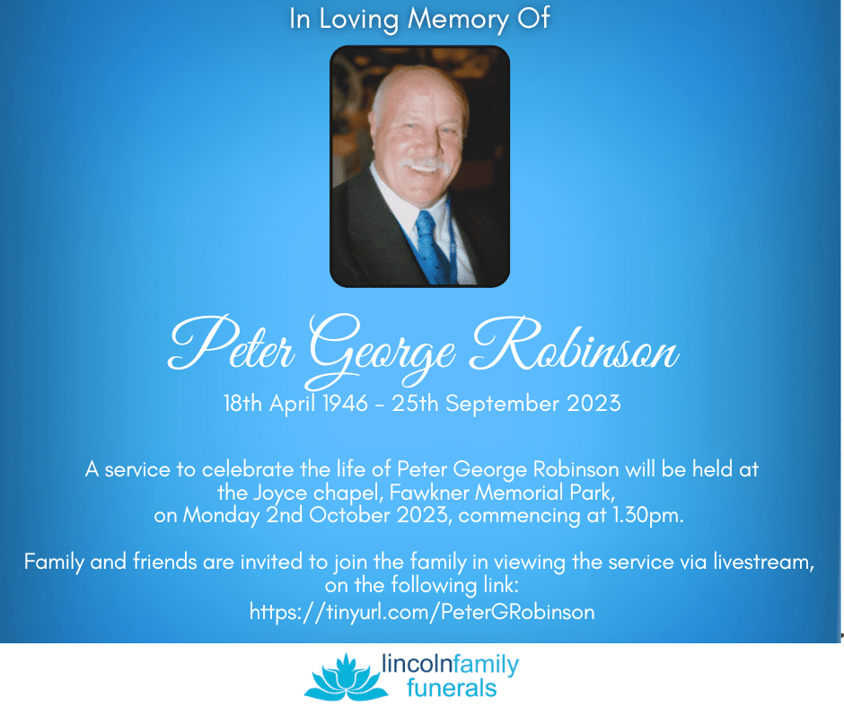 Blue memorial template with man's portrait