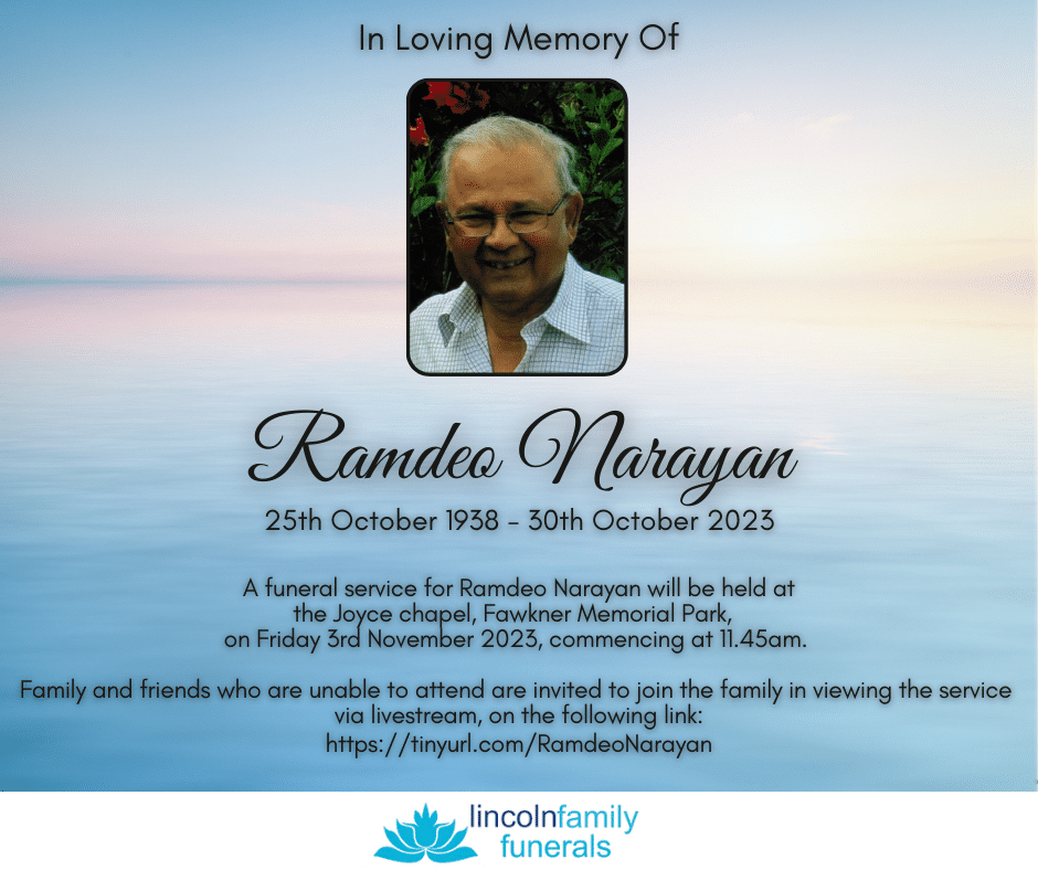 Blue memorial template with formal portrait placement
