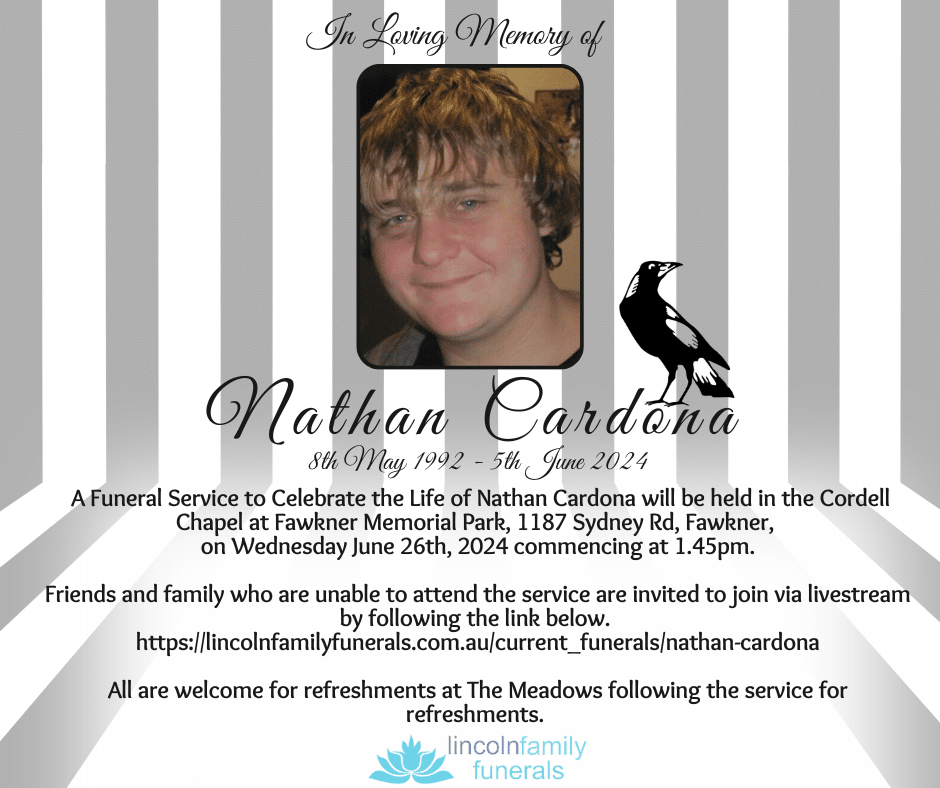 Simple memorial template with black and white portrait area