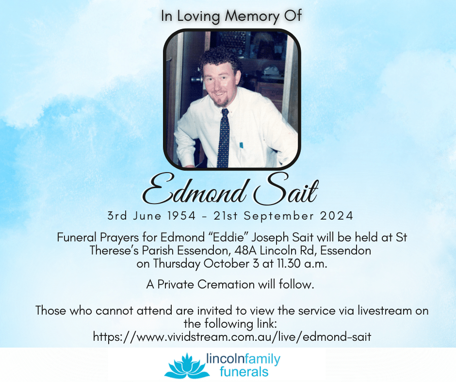 Black and white formal memorial service template