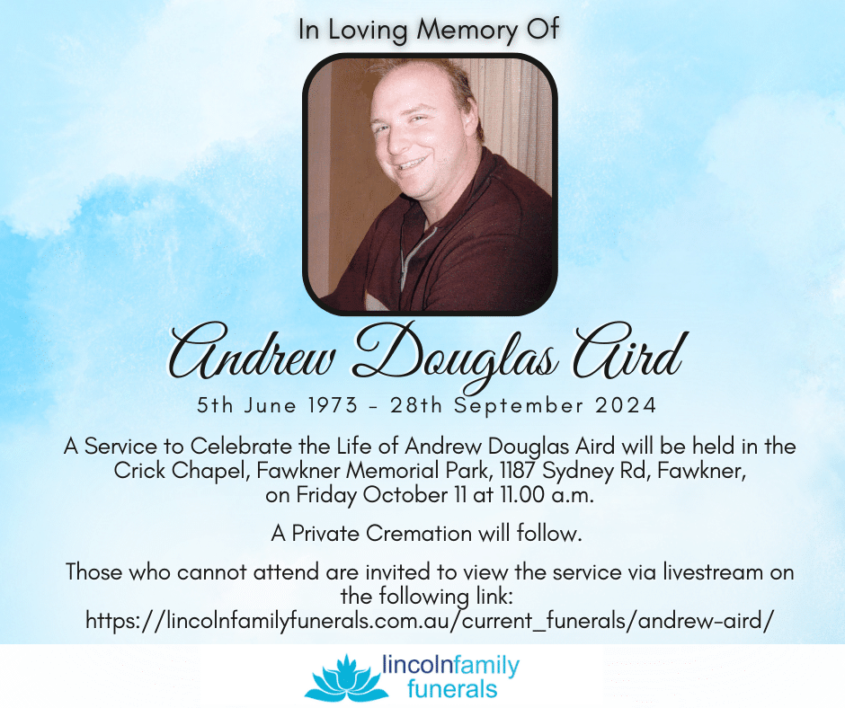 Professional memorial template with blue color scheme