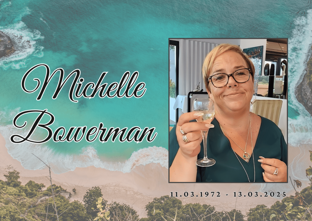 Memorial service template with elegant floral design and portrait placeholder
