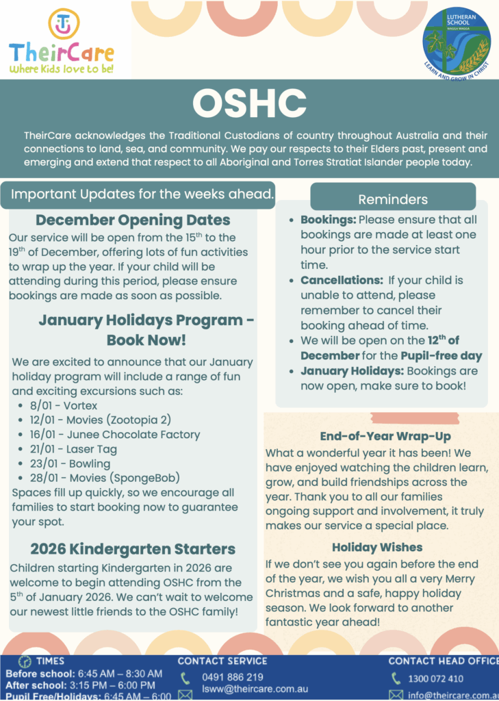 Week 8 - Lutheran School Wagga Wagga