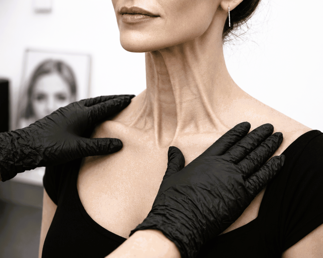 Platysma bands neck area