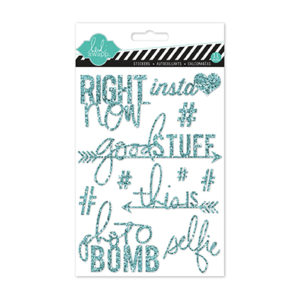 Heidi Swapp Glitter Stickers Teal - Right NOW