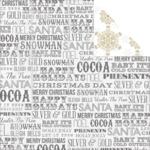 Teresa Collins Tinsel and Company Double Sided 12 x 12 Pattern Paper - Words