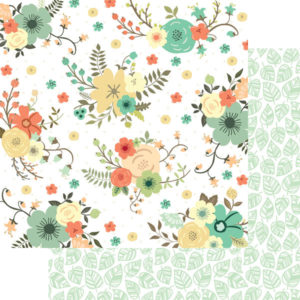 Teresa Collins Nine and Co Double Sided 12 x 12 Pattern Paper Flowers