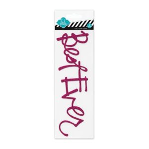 Heidi Swapp Pink Glitter Chipboard Titles - Best Ever Sticker