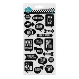 Heidi Swapp Chipboard Join the Club Black and White Stickers