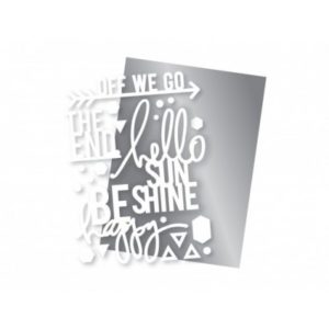 Heidi Swapp Wanderlust - Sentiments Silver Foil Foam Stickers