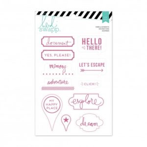 Heidi Swapp Wanderlust - Flocked Shapes Pink
