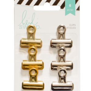 Heidi Swapp Bulldog Clips - Gold and Silver