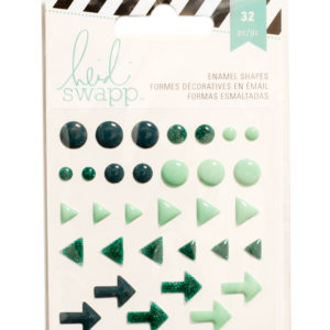 Heidi Swapp Glitter Enamel Shapes - Teal