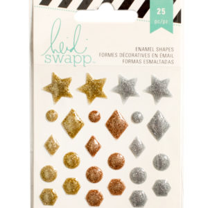 Heidi Swapp Glitter Enamel Shapes - Metallic