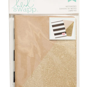 Heidi Swapp Kraft and Gold Notebook 3 x 4 inch