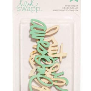 Heidi Swapp Wood Words - Green & Wood Awesome