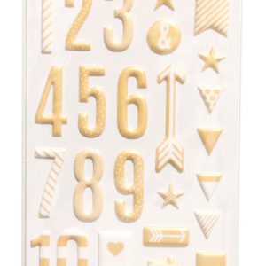 Heidi Swapp Puffy Number Stickers - Gold