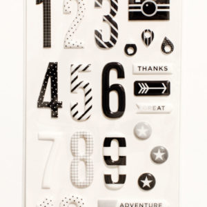 Heidi Swapp Puffy Number Stickers - Black & White
