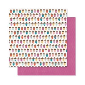Pink Paislee - Cedar Lane Collection - 12 x 12 Double Sided Paper - Acorn Avenue