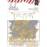 Heidi Swapp Oh What Fun Cardstock Banner Kit Gold & Silver Glitter Believe