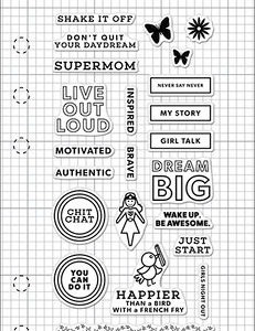 Hero Arts - Kelly Purkey Collection - Clear Acrylic Stamps - Girl Talk Planner