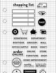 Hero Arts - Kelly Purkey Collection - Clear Acrylic Stamps - Shopping Planner