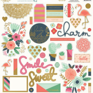 My Mind's Eye - On Trend 2 Collection - 12 x 12 Chipboard Stickers - Elements