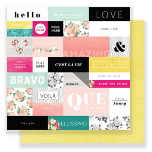 Pink Paislee - C'est La Vie Collection - 12 x 12 Double Sided Paper - Paper 1