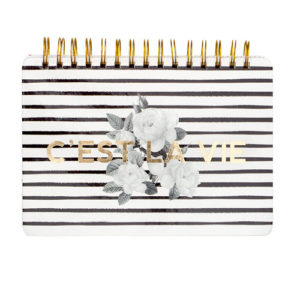 Pink Paislee - C'est La Vie Collection - 6 x 8 Spiral Notebook
