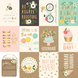Pebbles - Spring Fling Collection - 12 x 12 Paper with Foil Accents - Cut Outs
