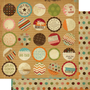 Simple Stories Year-o-graphy Collection  12 x 12 Double Sided Paper - Life Snippits