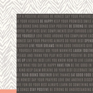 Pebbles - DIY Home Collection - 12 x 12 Double Sided Paper - Words To Live By