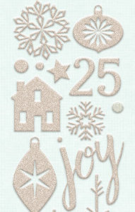 My Minds Eye - Sugar Plum Collection - Christmas - Foam Stickers with Glitter Accents
