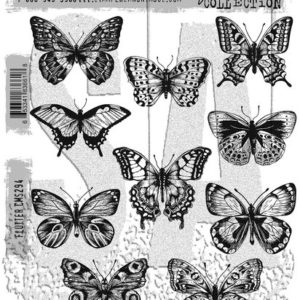 Tim Holtz Cling Mounted Rubber Stamp Set - Flutter