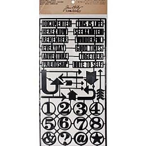 Tim Holtz Idea-Ology - Black Framed Plastic Phrases Arrows and Numbers
