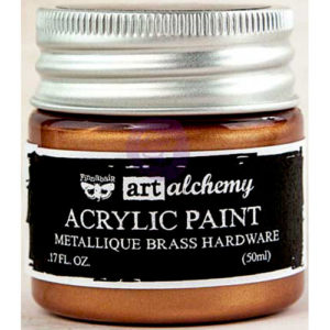Prima Finnabair Art Alchemy Acrylic Paint  - Metallique Brass Hardware