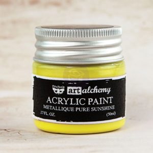 Prima - Finnabair - Art Alchemy - Acrylic Paint - Metallique - Pure Sunshine