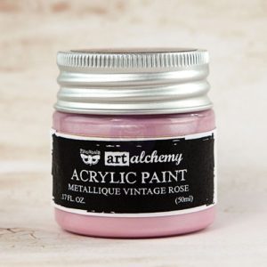 Prima - Finnabair - Art Alchemy - Acrylic Paint - Metallique - Vintage Rose