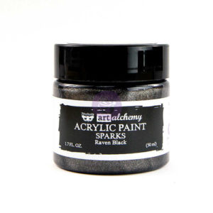 Prima - Finnabair - Art Alchemy - Sparks Acrylic Paint - Raven Black