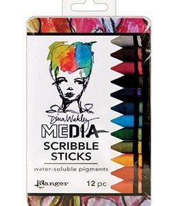 Dina Wakley Media Scribble Sticks 2 12/Pkg