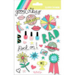 My Mind's Eye - Good Vibes Collection - Puffy Stickers with Foil Accents