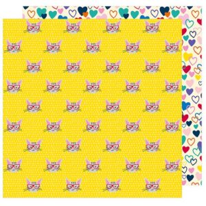American Crafts - Box of Crayons Collection - 12 x 12 Double Sided Paper - Cat's Meow