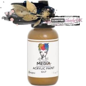 Dina Wakley Media Heavy Body Metallic Acrylic Paint 1oz Gilt