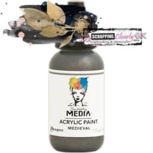 Dina Wakley Media Heavy Body Metallic Acrylic Paint 1oz Medieval